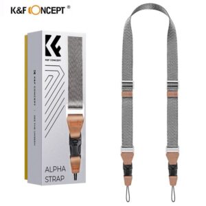 K&F Concept KF13.115 Adjustable Quick Release Sling Compatible Camera Shoulder Strap – Grey